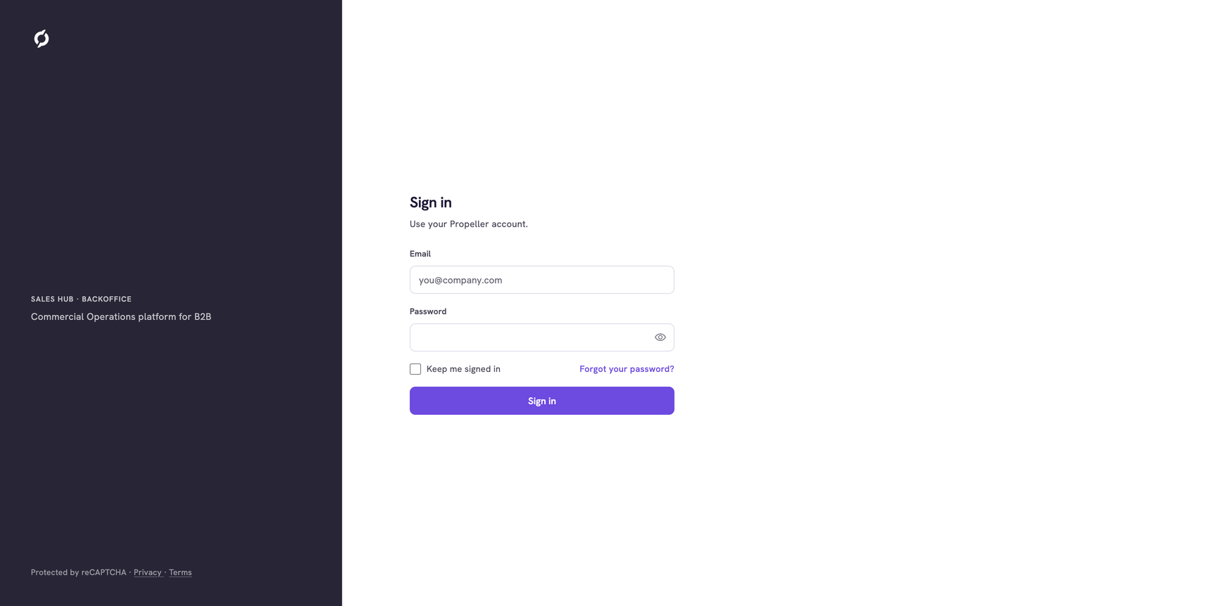 Sign-in page