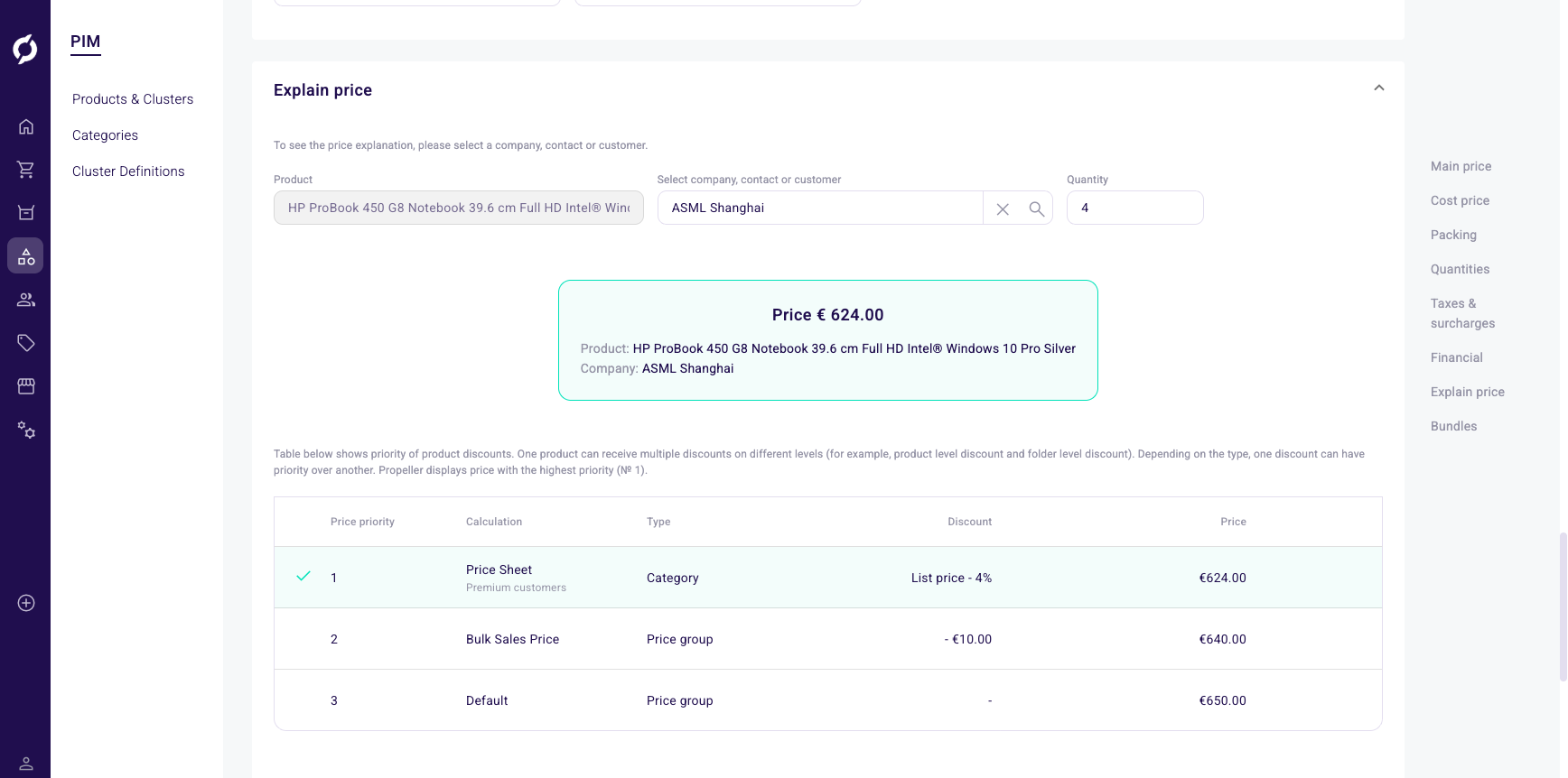 Explain price with company context